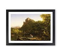 The Mountain Ford by Thomas Cole Framed Print | A2 Black Framed Wall Art | Ready to Hang | Modern Landscape Picture | Living Room Bedroom Lounge Office
