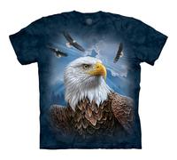 The Mountain Guardian Eagle T-Shirt, Blue, S