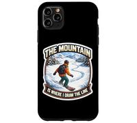 The Mountain Is Where I Draw The Line Funny Snowboard Joke Case for iPhone 11 Pro Max