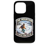 The Mountain Is Where I Draw The Line Funny Snowboard Joke Case for iPhone 13 Pro
