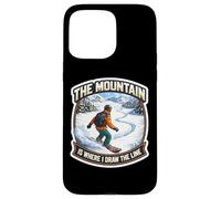 The Mountain Is Where I Draw The Line Funny Snowboard Joke Case for iPhone 15 Pro Max