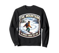 The Mountain Is Where I Draw The Line Funny Snowboard Joke Sweatshirt