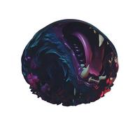 The mountain lion Reusable shower cap - double-layer waterproof, elastic, environmentally friendly daily use shower cap