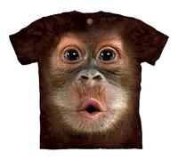 The Mountain Men's Big Face Baby Orangutan T-Shirt, Brown, Small