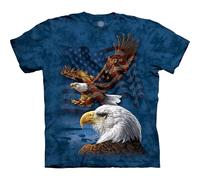 The Mountain Men's Eagle Flag Collage T-Shirt, Blue, Large