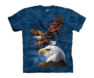 The Mountain Men's Eagle Flag Collage T-Shirt, Blue, XXXL