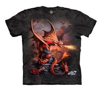 The Mountain Men's Fire Dragon T-Shirt, Gray, Medium