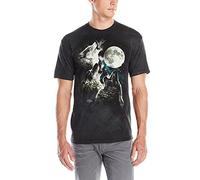 The Mountain Men's Three Wolf Moon Adult Wolves Unisex T Shirt (Large, Black)