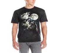 The Mountain Men's Three Wolf Moon Short Sleeve Shirt L Black
