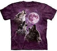 The Mountain Men's Three Wolf Moon Short Sleeve Tee, Purple 2, S