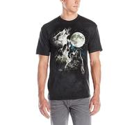 The Mountain Men's Three Wolf Moon Short Sleeve Tee Shirt Black L
