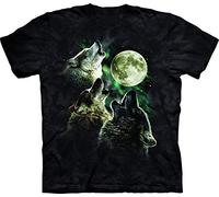 The Mountain Men's Three Wolf Moon T-Shirt Black