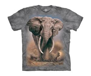 The Mountain mensAfrican Elephant Short Sleeves T-Shirt - Gray - Large