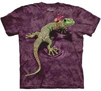 The Mountain Peace Out Gecko Adult T-Shirt, Maroon, 3XL