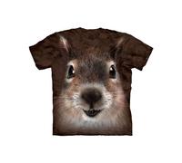 The Mountain Squirrel Face Adult T-Shirt, Brown, Large