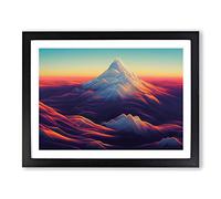 The Mountain Sunrise Framed Print | A2 Black Framed Wall Art | Ready to Hang | Modern Landscape Picture | Living Room Bedroom Lounge Office