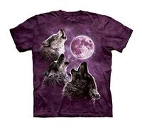 The Mountain Three Wolf Moon Purple Wolves Adult 4XL Unisex Purple T Shirt