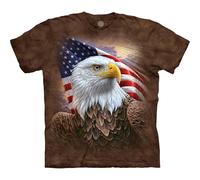 The Mountain Unisex-Adult mens104848Independence Eagle T-Shirt Short Sleeves T-Shirt - Brown - XL