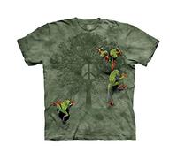 The Mountain Unisex-adultPeace Tree Frog Short Sleeve Shirt - Green - XXXL