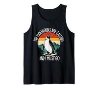 The Mountains are Calling and I Must Go Penguin Walking Away Tank Top
