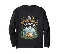 The Mountains are Calling Camper Tent Camping Long Sleeve T-Shirt