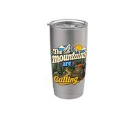 The Mountains are Calling Funny Hiking Backpack Pine Trees Stainless Steel Insulated Tumbler