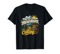 The Mountains are Calling Funny Hiking Backpack Pine Trees T-Shirt