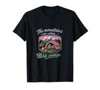 The Mountains are Calling Hit Snooze Camping Badge T-Shirt