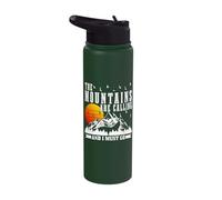 The Mountains are Calling I Must Go Hiking Camping Climbing Stainless Steel Insulated Water Bottle