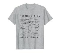 The Mountains are Calling Me Caspar David Friedrich Wanderer T-Shirt, Men, Heather Grey, X-Large