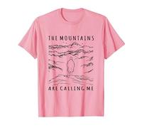 The Mountains are Calling Me Caspar David Friedrich Wanderer T-Shirt, Men, Pink, Large