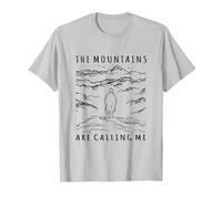 The Mountains are Calling Me Caspar David Friedrich Wanderer T-Shirt, Men, Silver Grey, Small