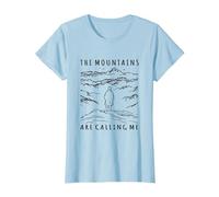 The Mountains are Calling Me Caspar David Friedrich Wanderer T-Shirt, Women, Baby Blue, Medium