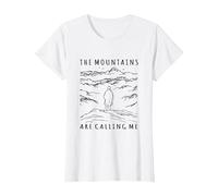 The Mountains are Calling Me Caspar David Friedrich Wanderer T-Shirt, Women, White, X-Small