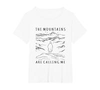 The Mountains are Calling Me Caspar David Friedrich Wanderer T-Shirt, Women's Plus, White, 6X