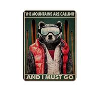 The Mountains Are Calling Retro Poster Metal Tin Sign Chic Art Retro Iron Painting Bar People Cave Cafe Family Garage Poster Wall Decoration 12x16inch(30x40cm)