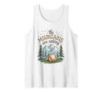 The Mountains are Calling Tent Camping Outdoors Tank Top