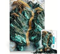 The Mountain's Golden Heart Jigsaw Puzzles for Adults 1000 Piece Memory Boost Cozy Time Pattern Assembly Santa Wish List (38x26cm)