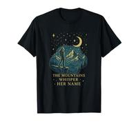 The Mountains Whisper My Name Retro Night Hiking Camping T-Shirt