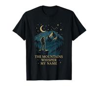 The Mountains Whisper My Name Retro Night Hiking Camping T-Shirt