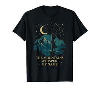 The Mountains Whisper My Name Retro Night Hiking Camping T-Shirt