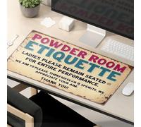 The Mouse Pad Funny Powder Room Etiquette: Ladies, Stay Seated! Mouse Pad Computer Mat For Desk Gaming Mousepad