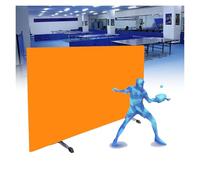 The movable Ping Pong Ball Baffle,Portable Table Tennis Baffle, Foldable Ping Pong Field Fence Surround Block, Galvanized Steel Pipe Frame, Easy To Install，（Orange，6 pieces）