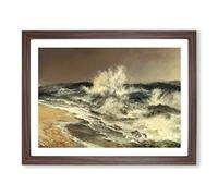 The Much Resounding Sea By Thomas Moran Classic Painting Framed Print | A3 Walnut Framed Wall Art | Ready to Hang | Classic Nautical Picture | Living Room Bedroom Lounge Office