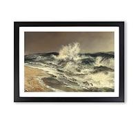 The Much Resounding Sea by Thomas Moran Framed Print | A2 Black Framed Wall Art | Ready to Hang | Modern Nautical Picture | Living Room Bedroom Lounge Office