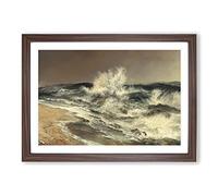 The Much Resounding Sea by Thomas Moran Framed Print | A2 Walnut Framed Wall Art | Ready to Hang | Modern Nautical Picture | Living Room Bedroom Lounge Office