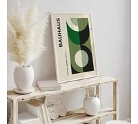 the mug vault Bauhaus Exhibition Poster Set, Geometric Abstract Wall Art, Mid-Century Modern Style, Living Room Decor unframed canvas (50 70cm c)
