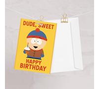 the mug vault South Park Birthday Card, Cartoon Design with stan marsh, Yellow with Cupcake Theme, 5 * 7
