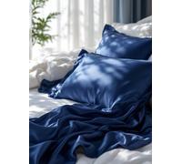 The Mulberry Silk Pillowcase Silk Harmony Navy Standard Pillow Case