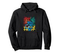 The Multicolor Gradient Geometric Patterns Pullover Hoodie